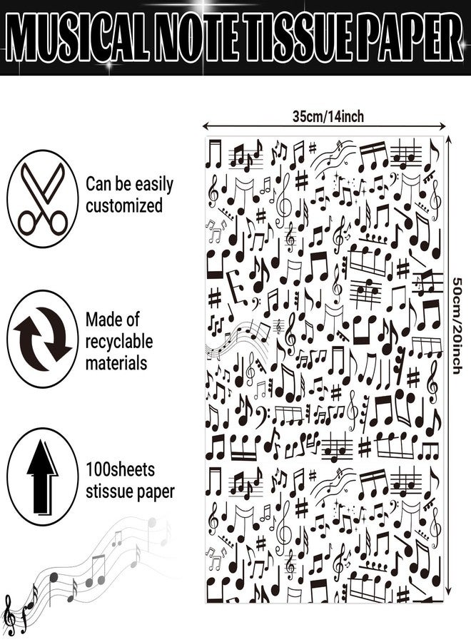 Bolsome 100 Sheets 20 * 14 Inches Musical Note Tissue Paper Music Design Gift Wrapping Tissue for Birthday Baby Shower Wedding Christmas Music Concert 50s Theme Party DIY Craft - Image 2
